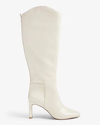Faux Leather Heeled Stovepipe Boots | Express