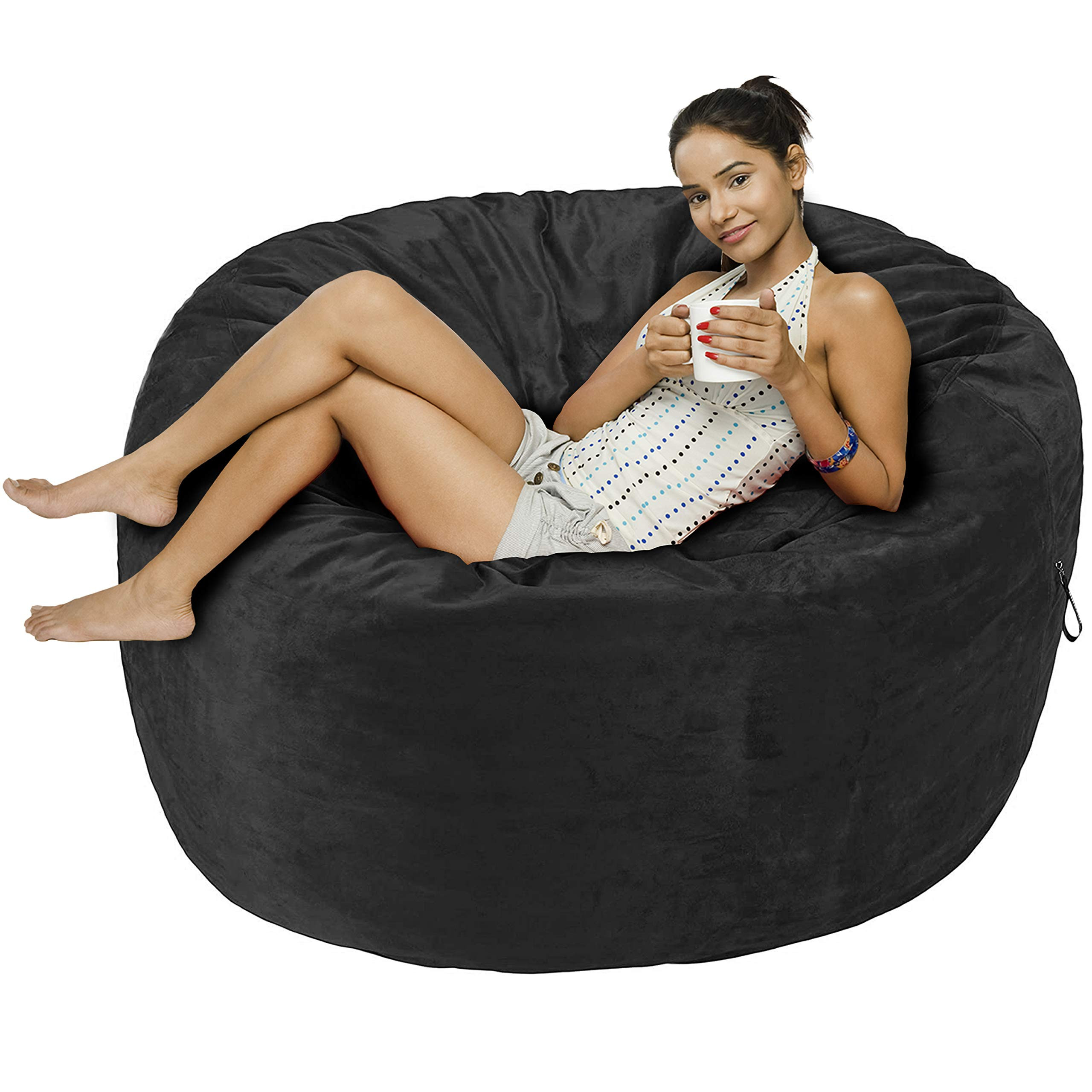 Amazon Basics Memory Foam Filled Bean Bag Chair with Microfiber Cover - 5', Gray | Amazon (US)