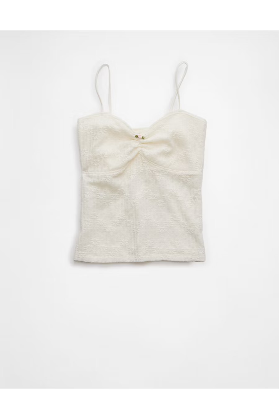 AE Cinched Lace Tank Top Women's White XXS | American Eagle Outfitters (US & CA)