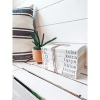 Bookstacks With Names + Month & Day Numbers | Etsy (US)
