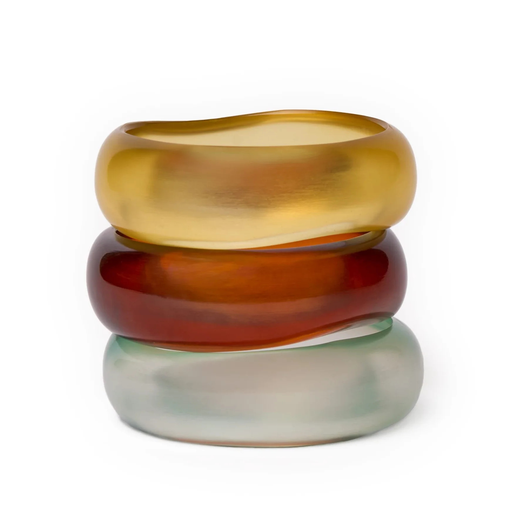 Esther Resin Bangle Set Of 3 Citron, Sage, + Brown | INK+ALLOY