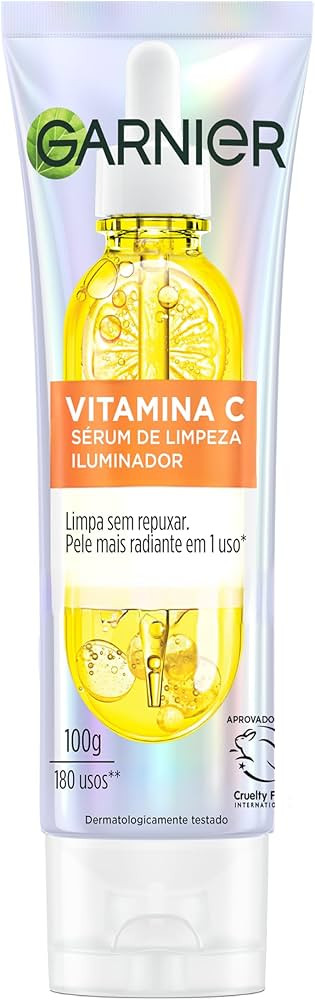 Garnier S\u00e9rum de Limpeza Facial Iluminador com Vitamina C, Cuida, Limpa, Demaquila, Uniformi... | Amazon (BR)