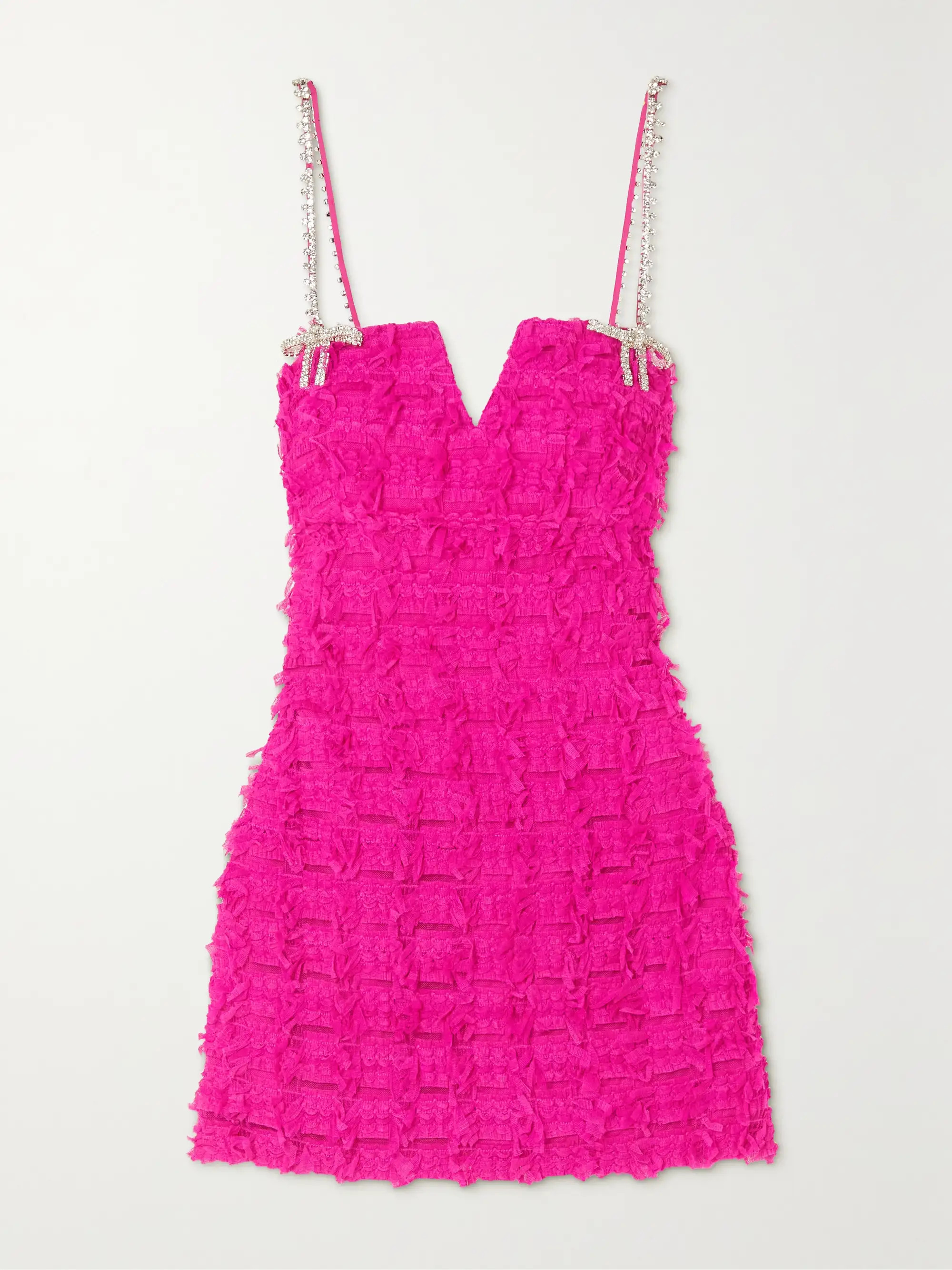 REBECCA VALLANCE Cherie Amour crystal-embellished ruffled tulle mini dress | NET-A-PORTER | NET-A-PORTER (US)