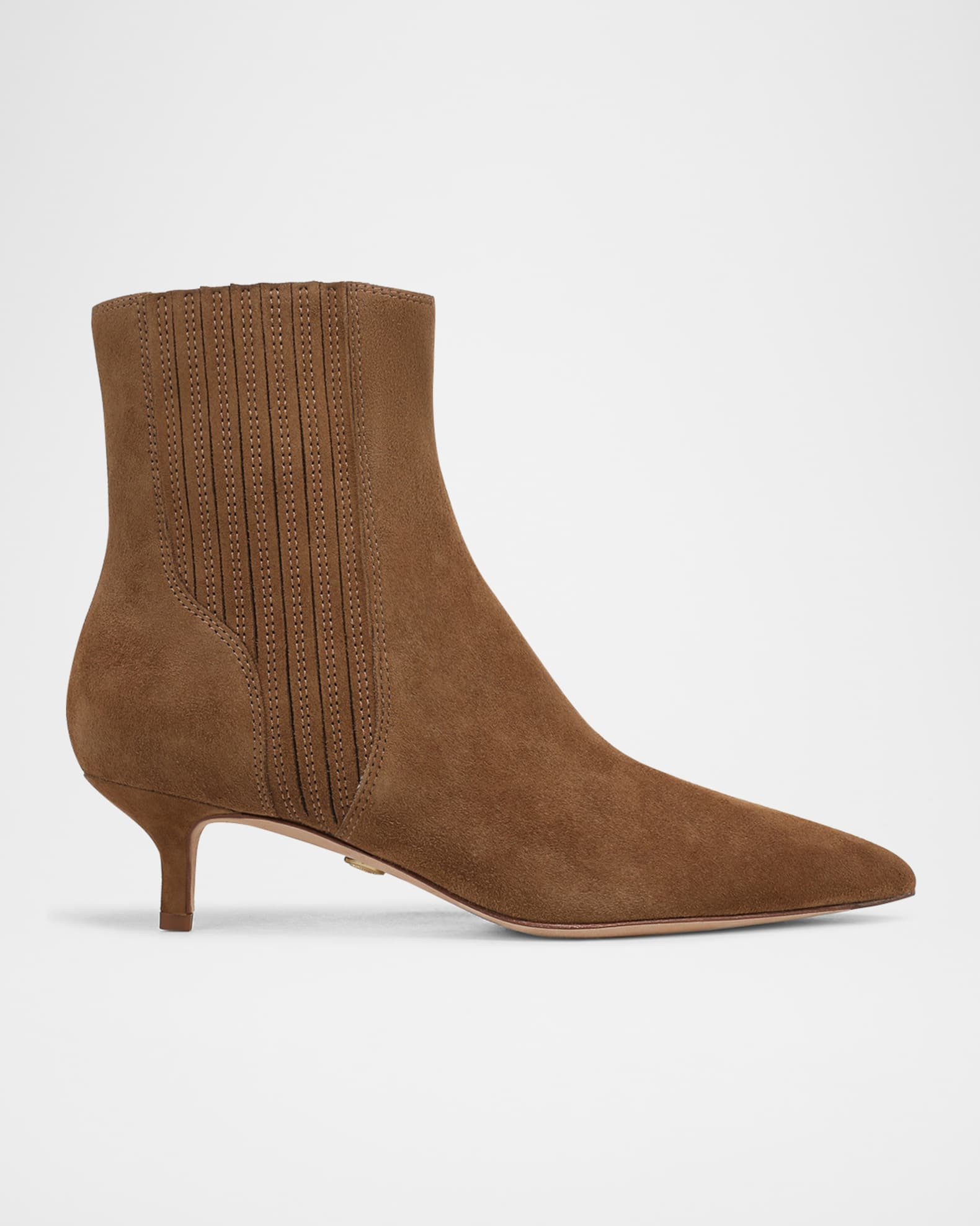 Lisa Suede Kitten-Heel Booties | Neiman Marcus