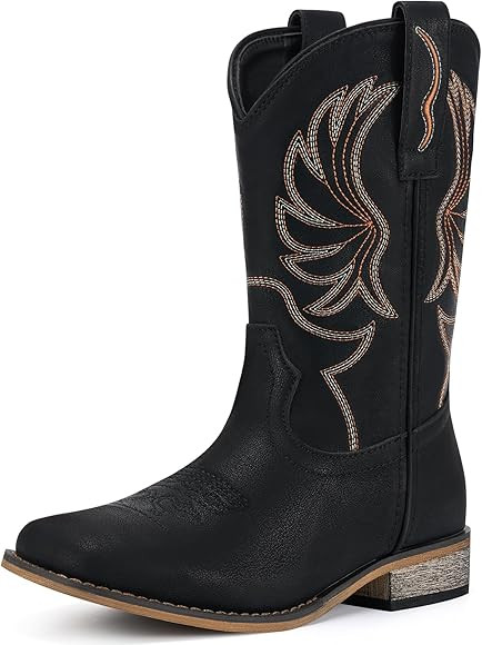 Rollda Kids Cowboy Boots for Boys Girls Western Square Toe Cowgirl Boots with Walking Heel (Toddl... | Amazon (US)