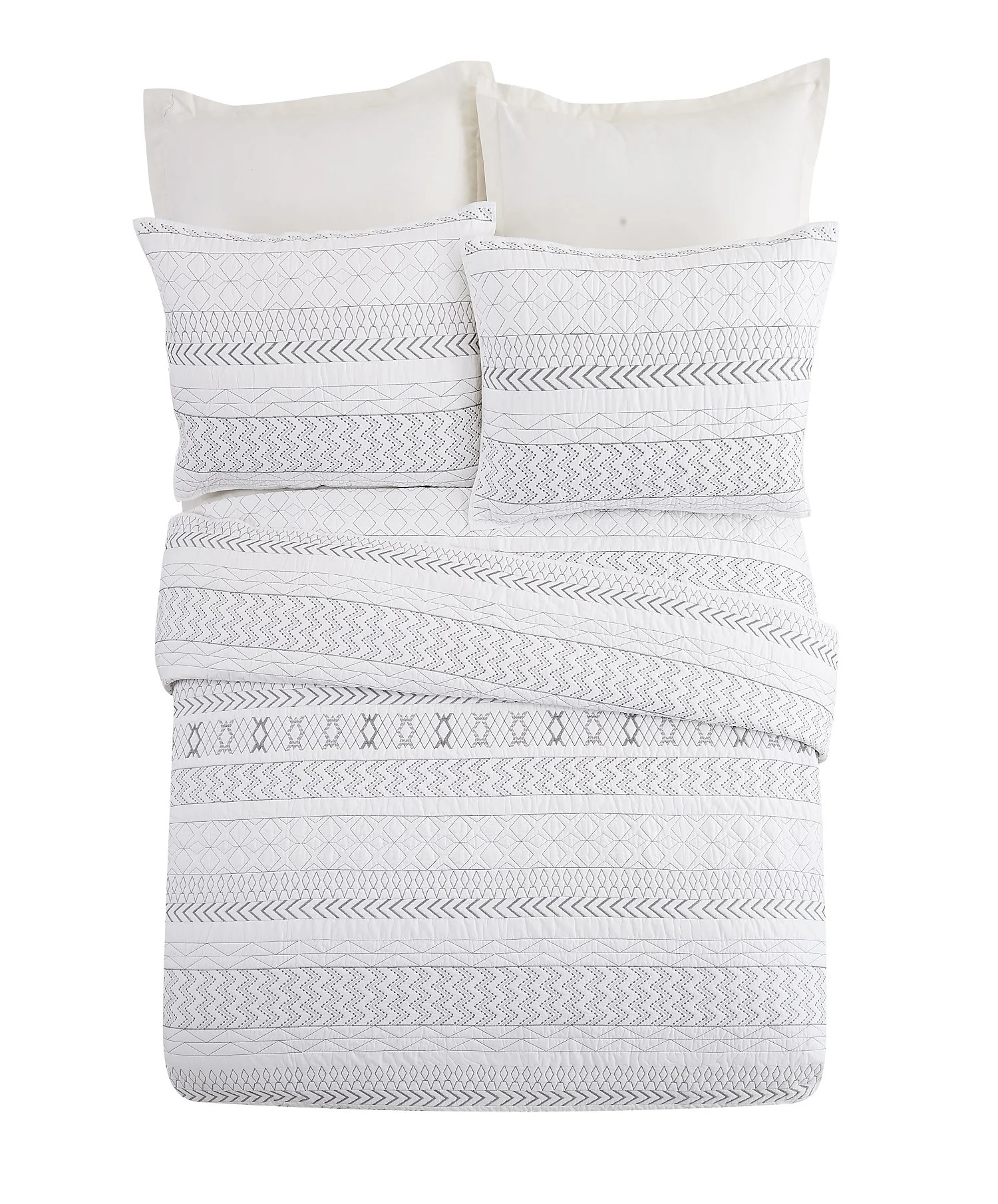 Better Homes & Gardens Embroidery Stripe Quilt King, Gray - Walmart.com | Walmart (US)