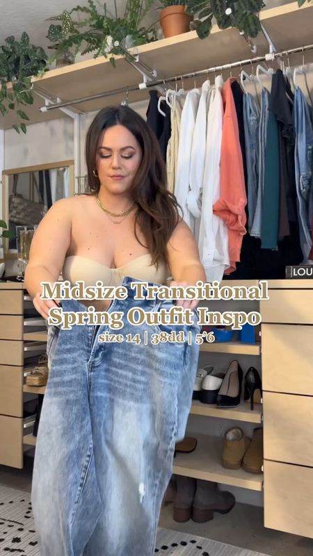 Midsize transitional spring outfit inspo - size 14 outfit idea - curvy girl spring outfit Trench coat- Size XL T-shirt - size XL Jeans - size 14 (code TRULY20)

#LTKcurves #LTKSeasonal #LTKstyletip