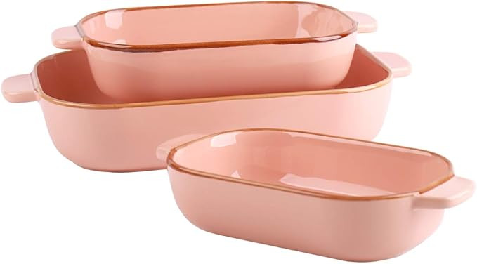 Kvv Rectangular Ceramic Baking Pan, Bakeware Set of 3 Piece,Baking Dishes, Lasagna Pans for Cooki... | Amazon (US)