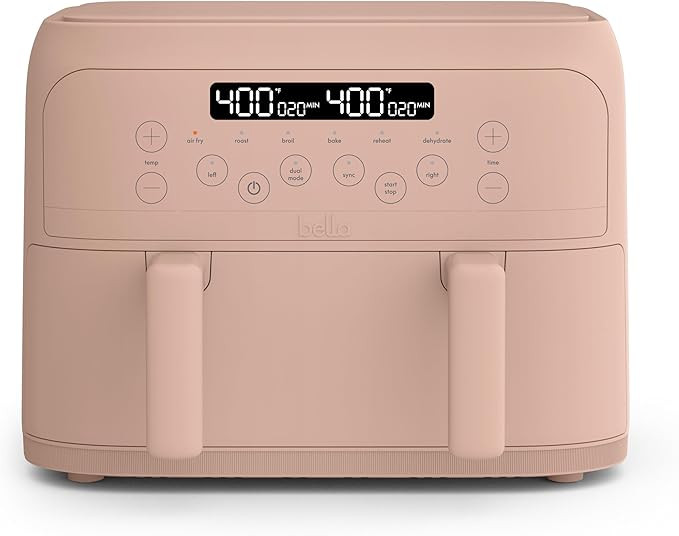 bella 4 Qt TriZone Air Fryer, EverGood™ Ceramic Nonstick Coating, Dual Basket Design w Removabl... | Amazon (US)