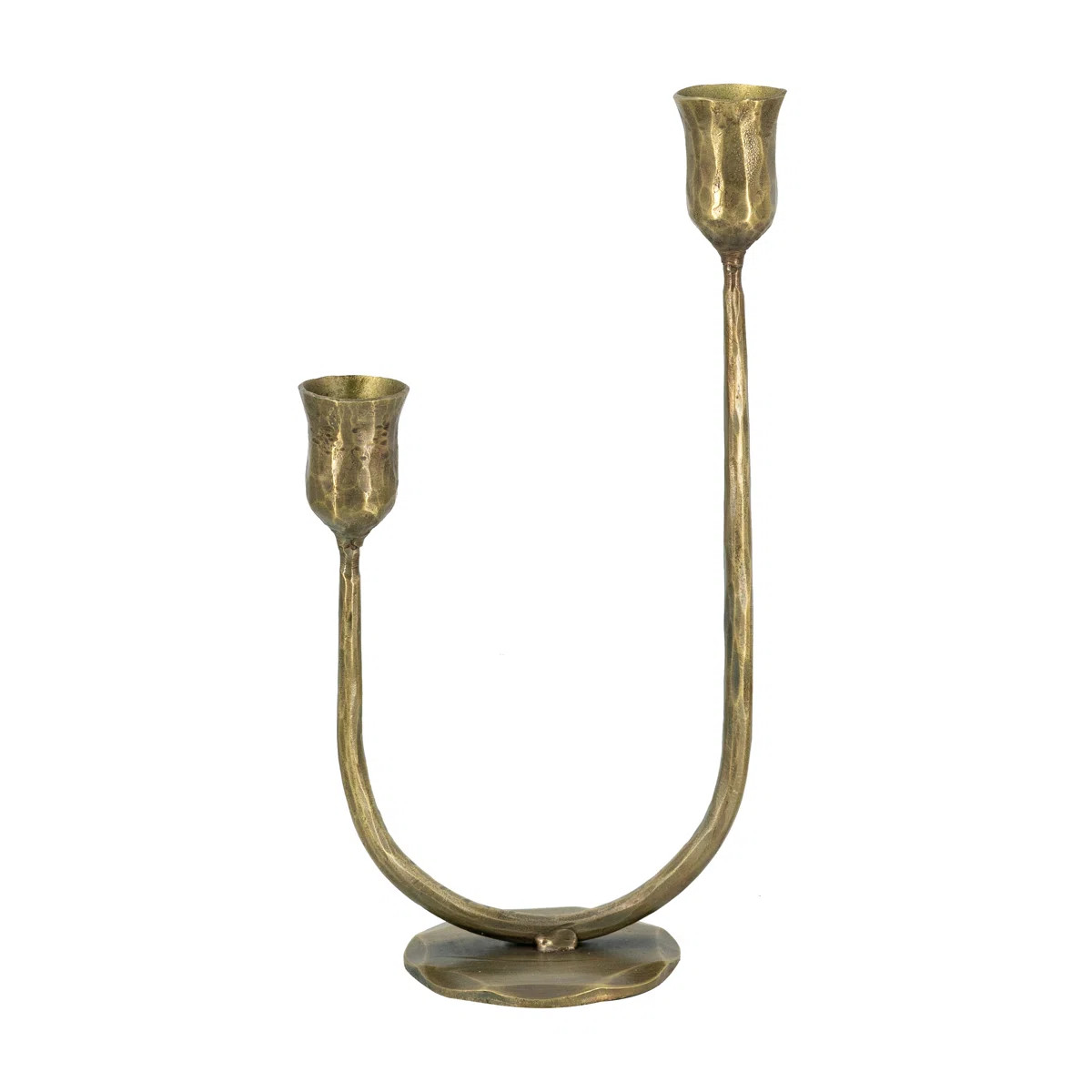 6.3x3.5x11.5" Decorative Iron 2-Light Taper Candle Holder with Aged Bronze Finish | Wayfair North America