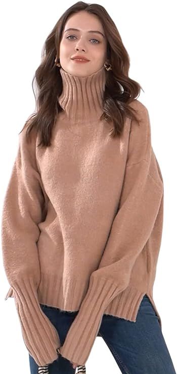 So'each Women's Sweater Slouchy Winter Pullover Loose Casual Turtleneck Sweater | Amazon (US)