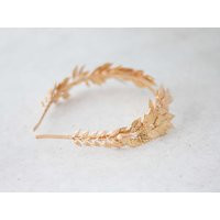 Gold Leaf Hairband, Greek Flower Crown, Dainty Headband, Gold Leaves Fascinator, Goddess Head Band, Golden Headpiece, Girl | Etsy (US)