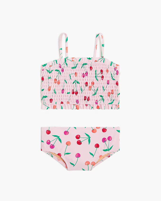 Girls' cherry smocked bikini set | J.Crew Factory