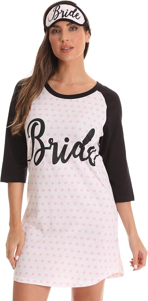 Just Love 100% Cotton Sleep Dress for Women Baseball Sleeve Nightshirt | Amazon (US)