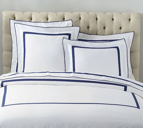 Morgan 400-Thread-Count Organic Percale Duvet Cover & Sham - Twilight | Pottery Barn (US)