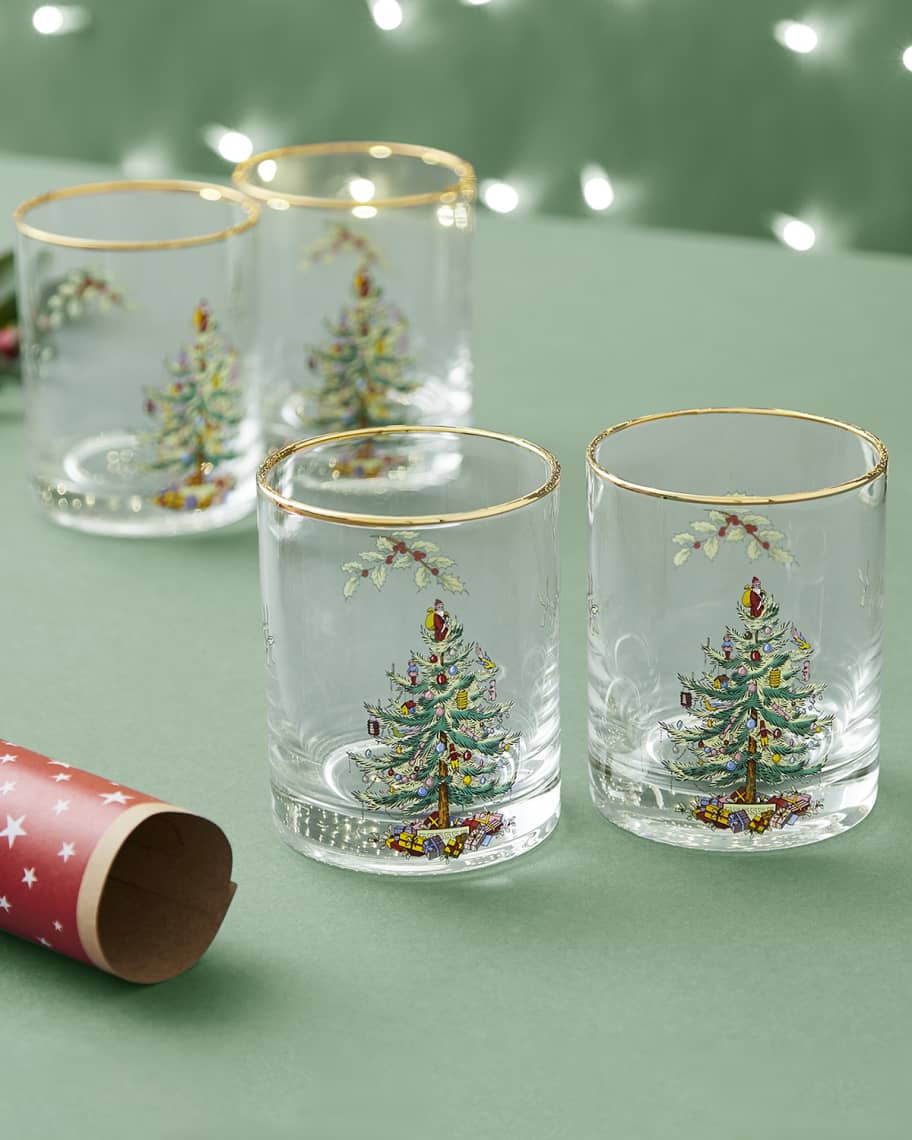 Spode Christmas Tree Double Old Fashioned Glasses, Set of 4 | Neiman Marcus