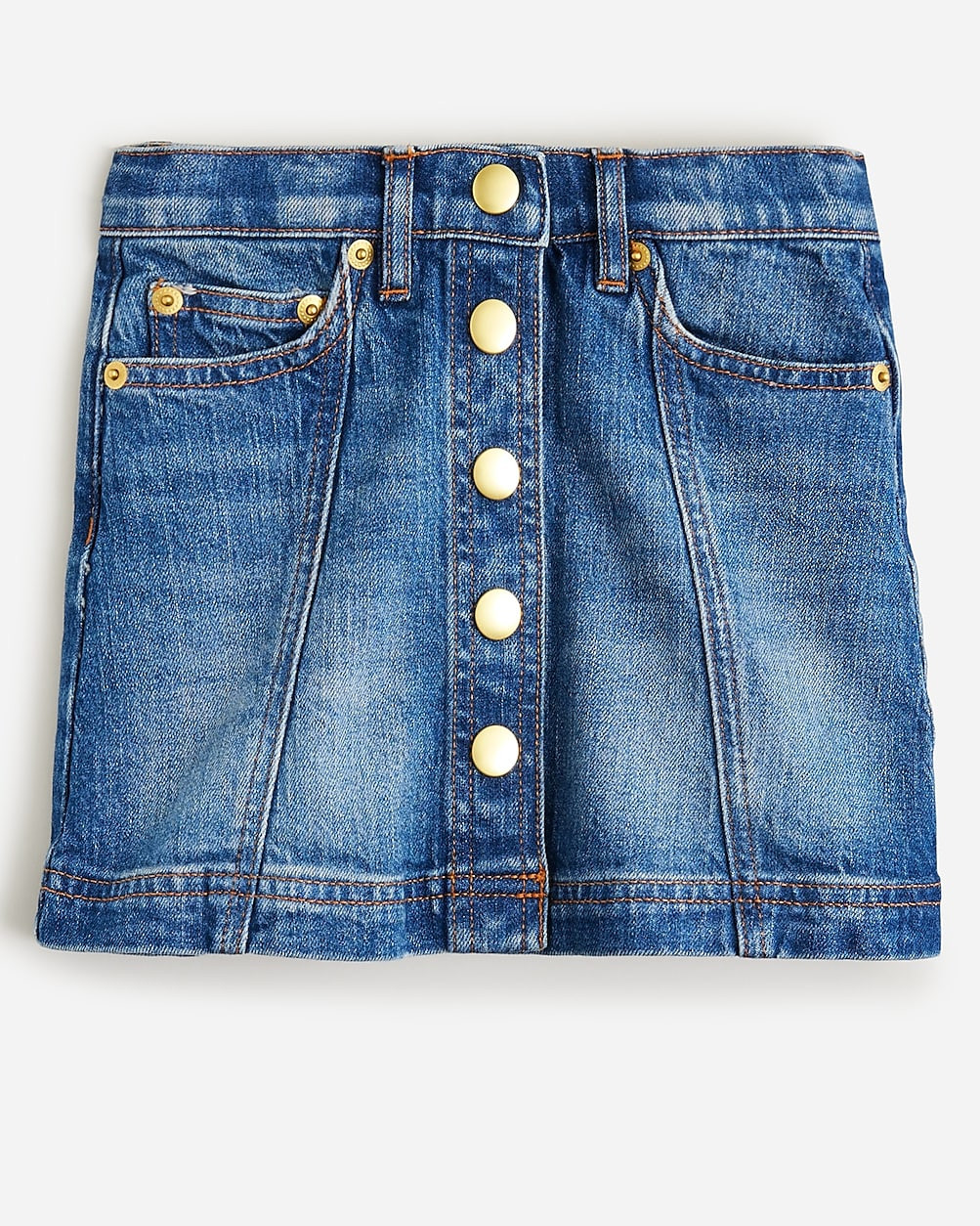 Girls' button-front denim mini skirt | J. Crew US