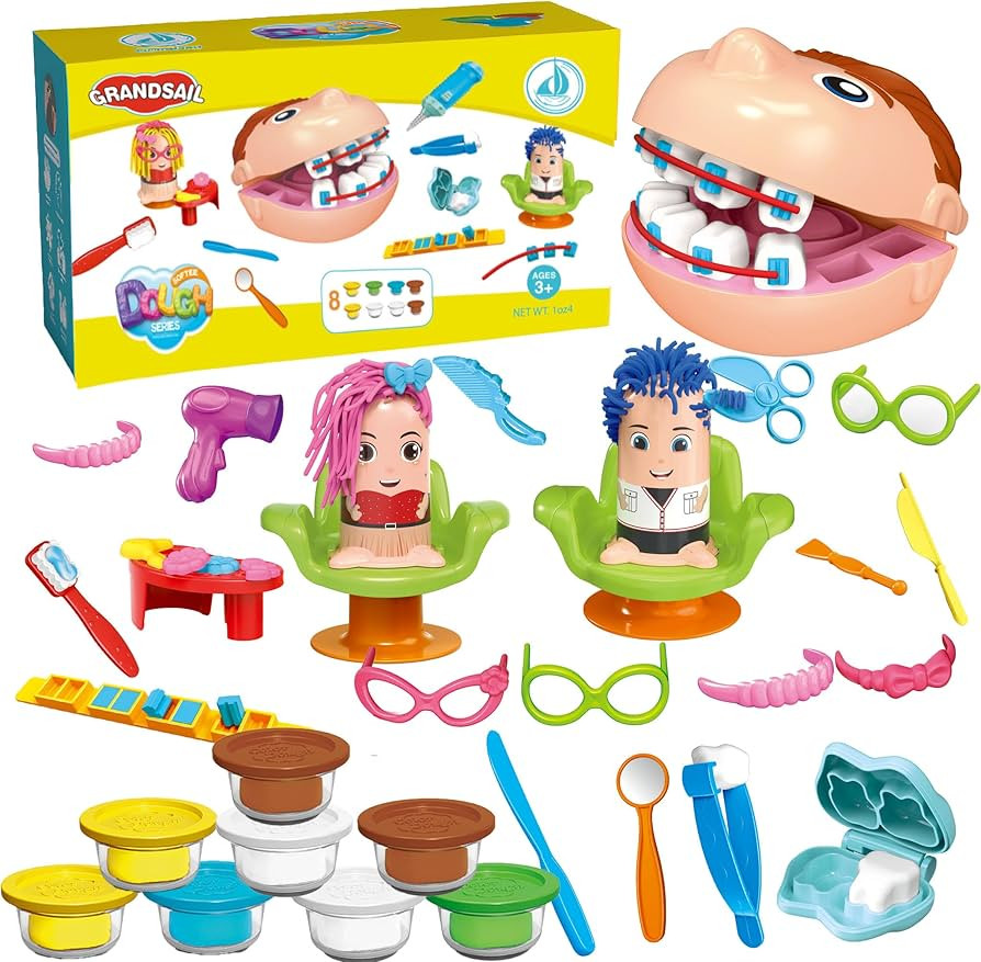 Dentist Playdough Set,Playdough Hair Salon,Playdough Sets for Kids Ages 2-4, Playful Playdough De... | Amazon (US)