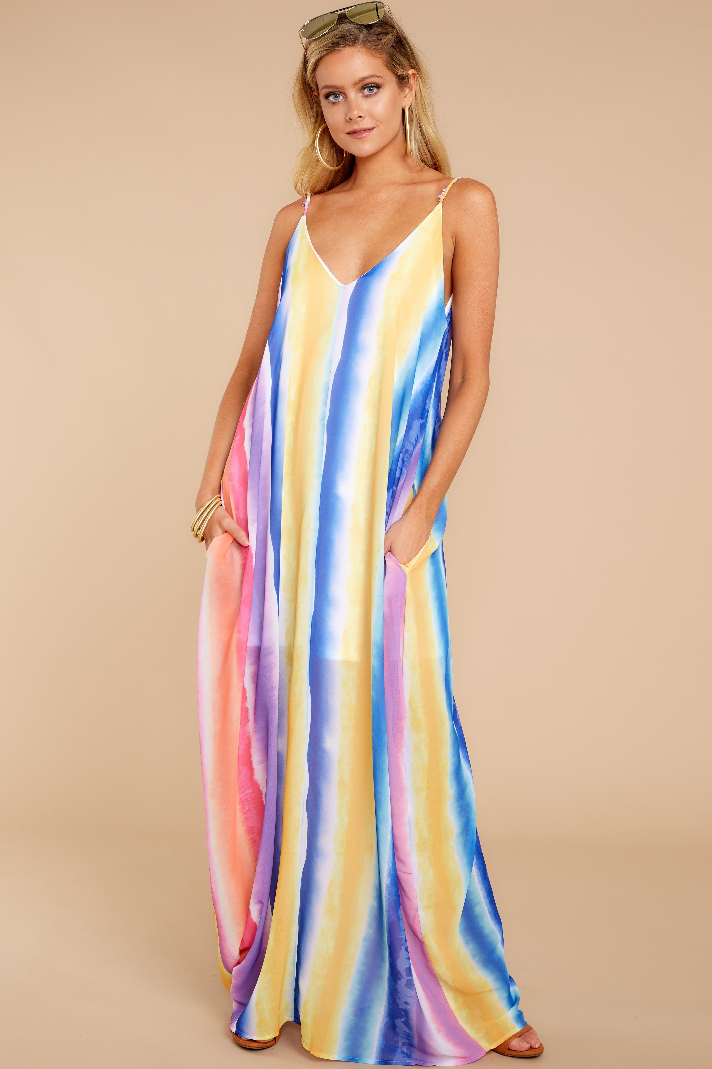 World Of Color Purple Multi Maxi Dress | Red Dress 