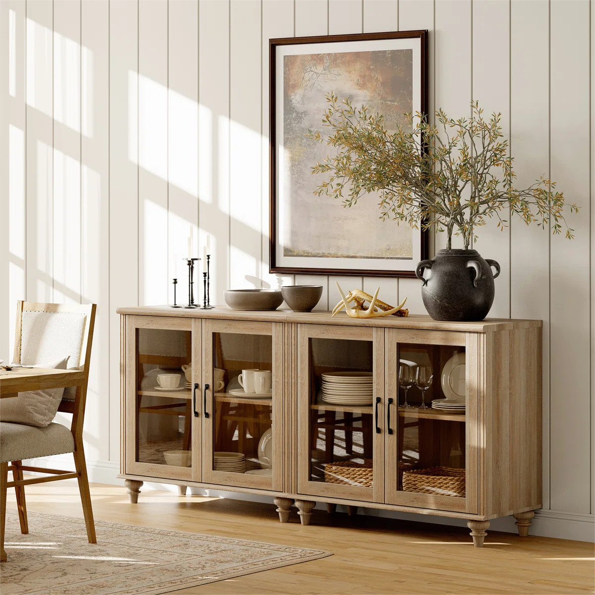 Scarlett 67.7" W Solid and Manufactured Wood Sideboard Cabinet with Adjustable Shelves | Wayfair North America