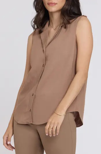 NYDJ Gabrielle Sleeveless Camp Shirt | Nordstrom | Nordstrom