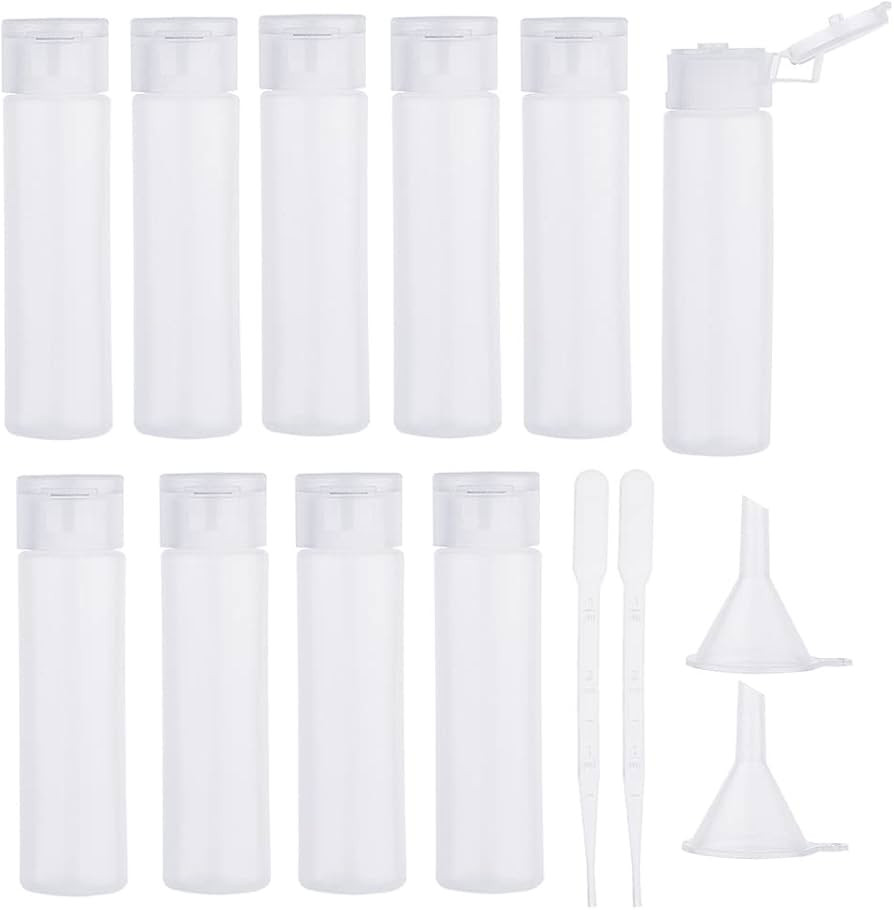 BENECREAT 10 Pack 18ml 0.6oz Plastic Squeeze Flip Cap Bottle Travel Essentials Sample Bottles Tra... | Amazon (US)
