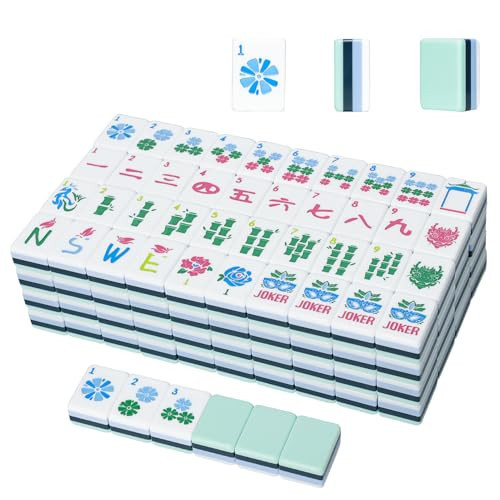 Jongyance American Mahjong Tile Set with160 Acrylic 4 Layer Engraved Mahjong Tiles, Mahjong Tiles Bag and Accessories | Amazon (US)