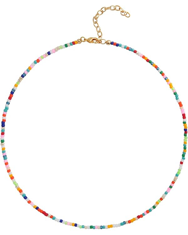 Wellike Colorful Beaded Necklace for Women Freshwater Beaded Pearl Choker Necklace Evil Eye Pearl... | Amazon (US)