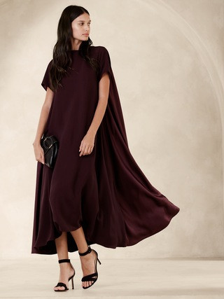 Aurelia Crepe & Satin Maxi Dress | Banana Republic (US)