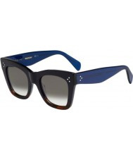 Celine Ladies CL 41090-S QLT Z3 Black Havana Blue Sunglasses | Sunglasses2u