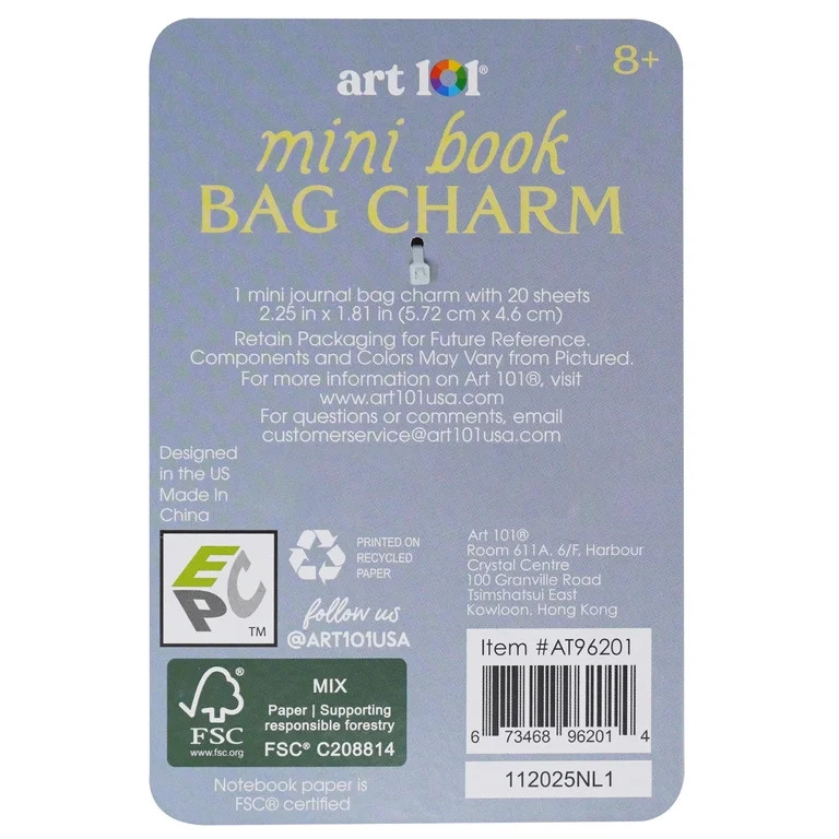 Art 101 Ink and Ivy Floral Mini Book Bag Charm | Walmart (US)