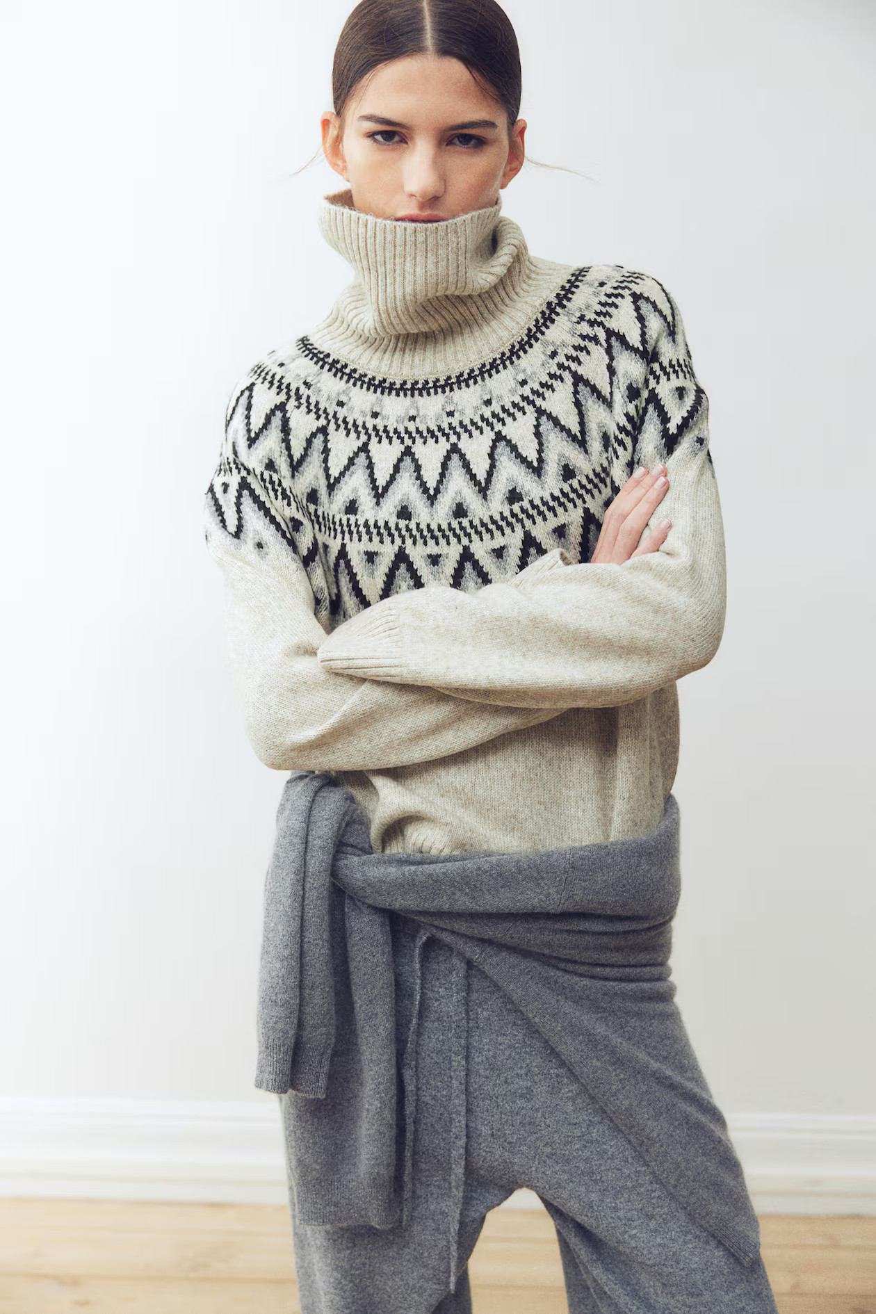 Rollkragenpullover mit Jacquardmuster | H&M (DE, AT, CH, NL, FI)