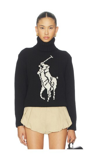 Polo Ralph Lauren Wool Turtleneck in Black, White. - size XXS | Revolve Clothing (Global)