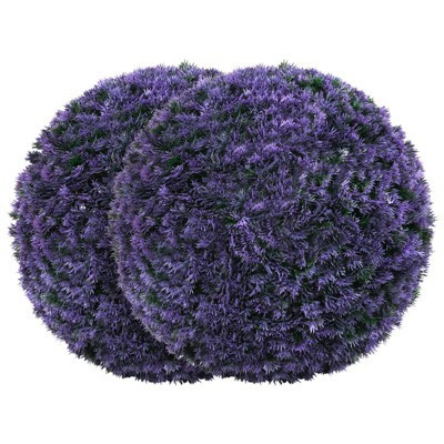 Costway 2 PCS 15" Artificial Plant Boxwood Topiary Ball Faux Lavender Decorative Balls | Target