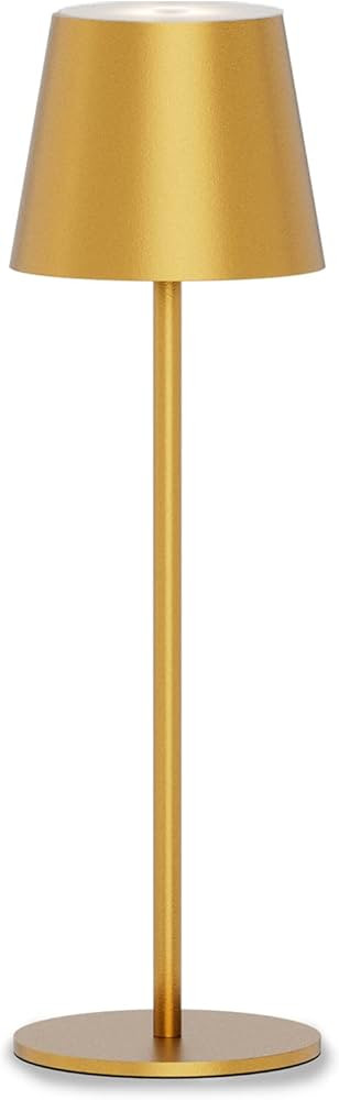 Ralbay 1 Pack Gold LED Cordless Table Lamp, 5000mAh Rechargeable Battery Lamp, Stepless Brightnes... | Amazon (US)
