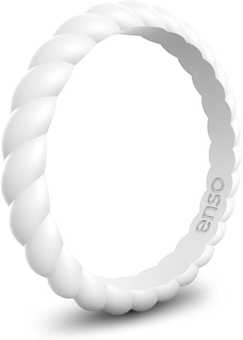 Enso Rings Stackable Braided Silicone Wedding Ring – Hypoallergenic Unisex Stackable Wedding Ba... | Amazon (US)