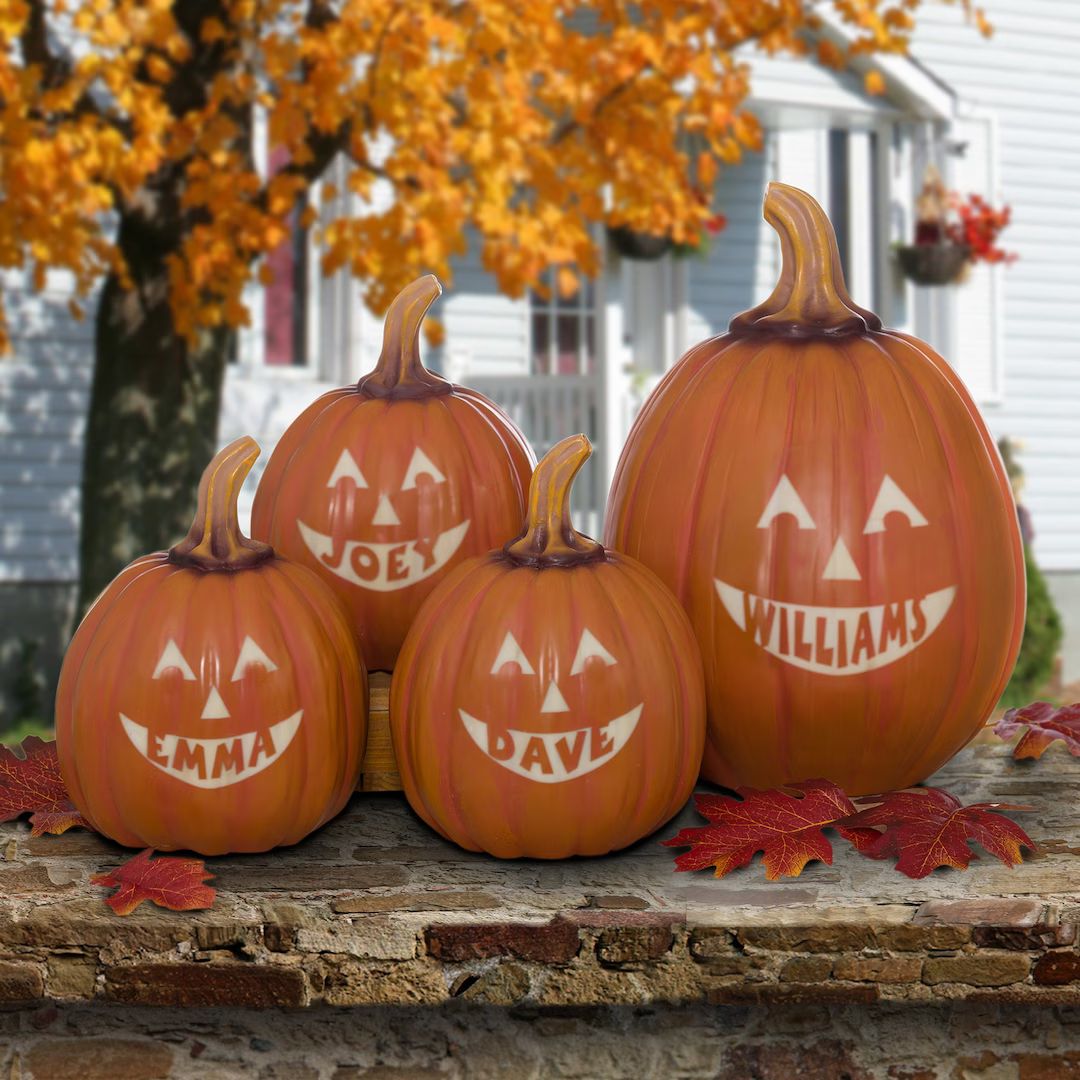 Personalized Jack-o-lantern Pumpkin Halloween Decor - Etsy | Etsy (US)