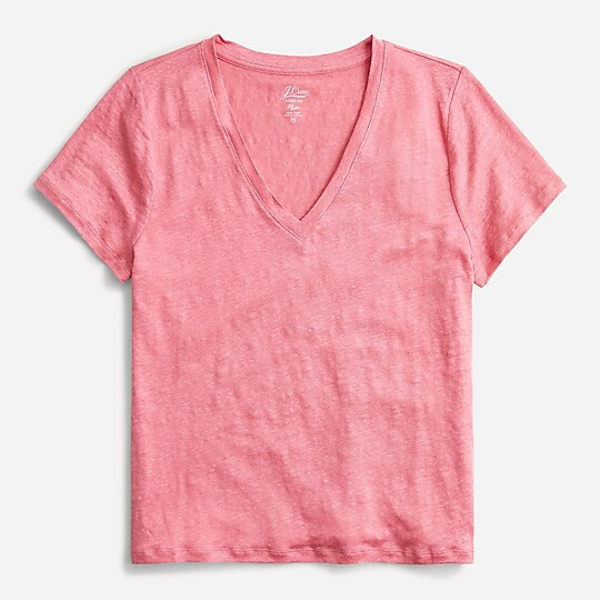 Relaxed linen V-neck T-shirt | J. Crew US