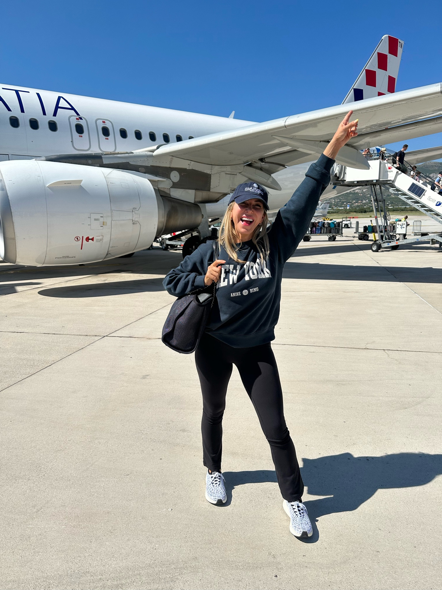 Travel OOTD. The most comfortable outfit. Sweatshirt is size small. Leggings size 6. Sneaks size up! 

#LTKtravel #LTKover40 #LTKstyletip