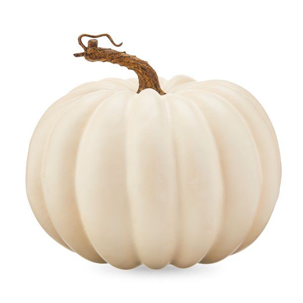 Way To Celebrate Harvest Short Farm Pumpkin, Cream, 8" - Walmart.com | Walmart (US)