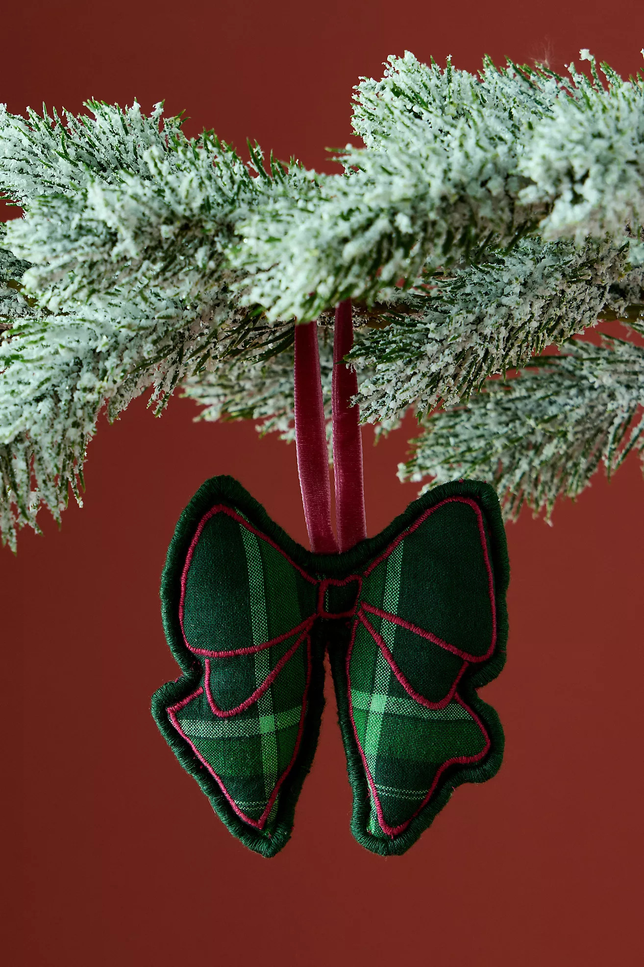 Damson Madder Tartan Bow Ornament | Anthropologie (UK)