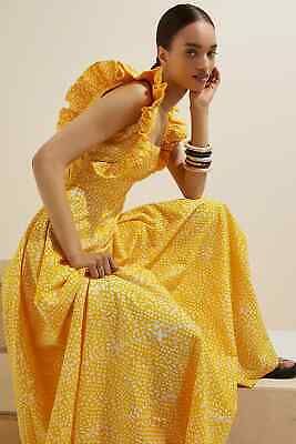 NWT Anthropologie SIKA Marigold Ruffled Maxi Dress size 18W | eBay US