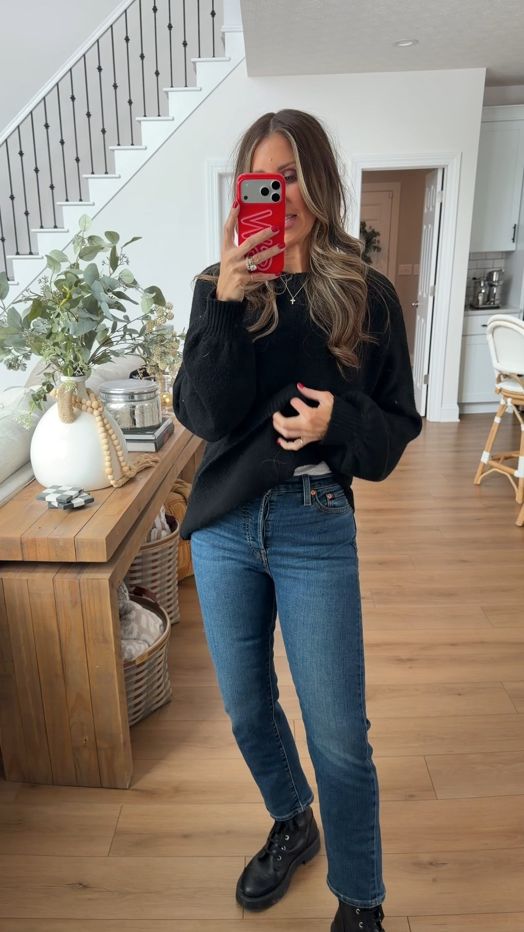 Size medium Amazon sweater 
Size 29 jeans 

#LTKOver40 #LTKdayinmylife #LTKgrwm