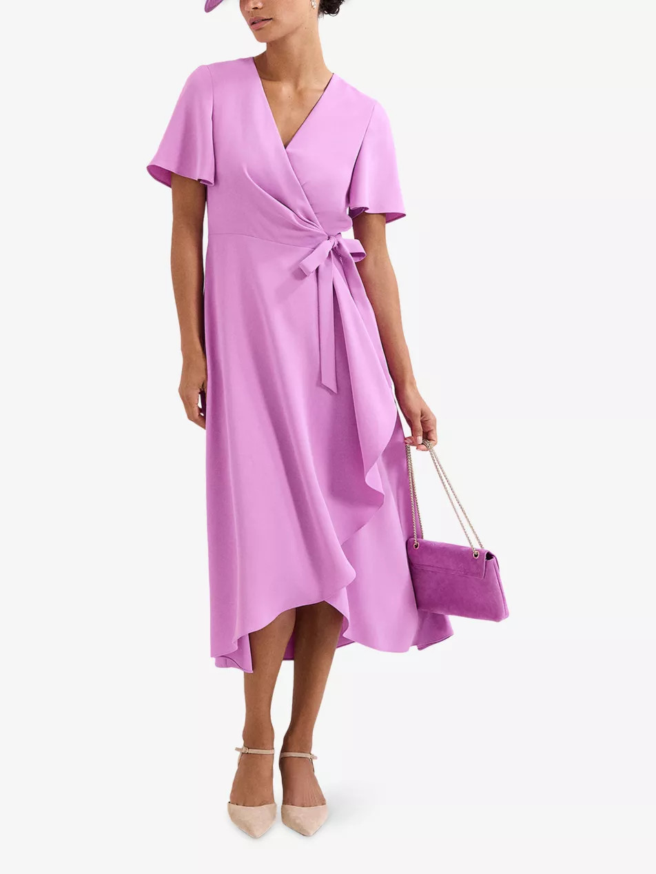 Julissa Wrap-Front Woven Midi Dress | Selfridges