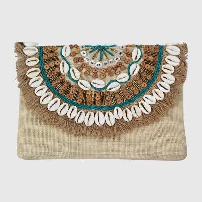 La Chic Designs Beige Shelled Clutch | Target