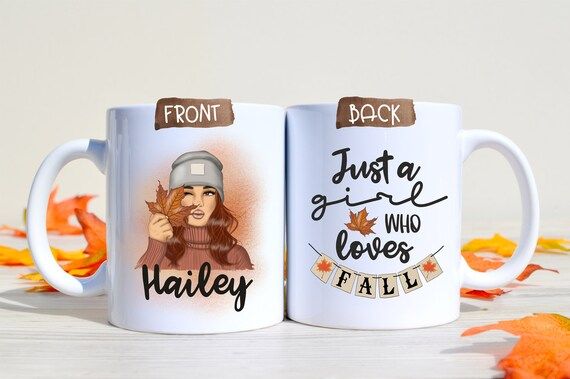 Just A Girl Who Loves Fall, Custom Mug, Autumn Mug, Happy Fall Mug, Thanksgiving Mug,   Fall Gift... | Etsy (US)
