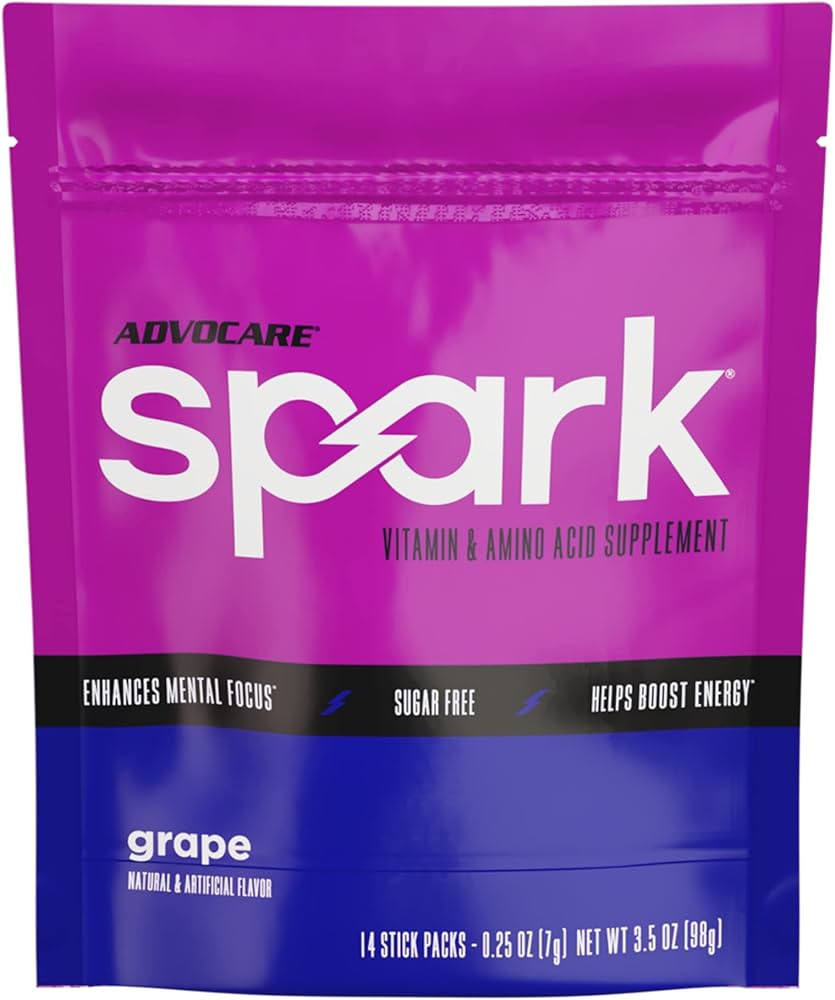 AdvoCare Spark Vitamin & Amino Acid Supplement - Focus and Energy Drink Mix - Grape - 14 Pack | Amazon (US)