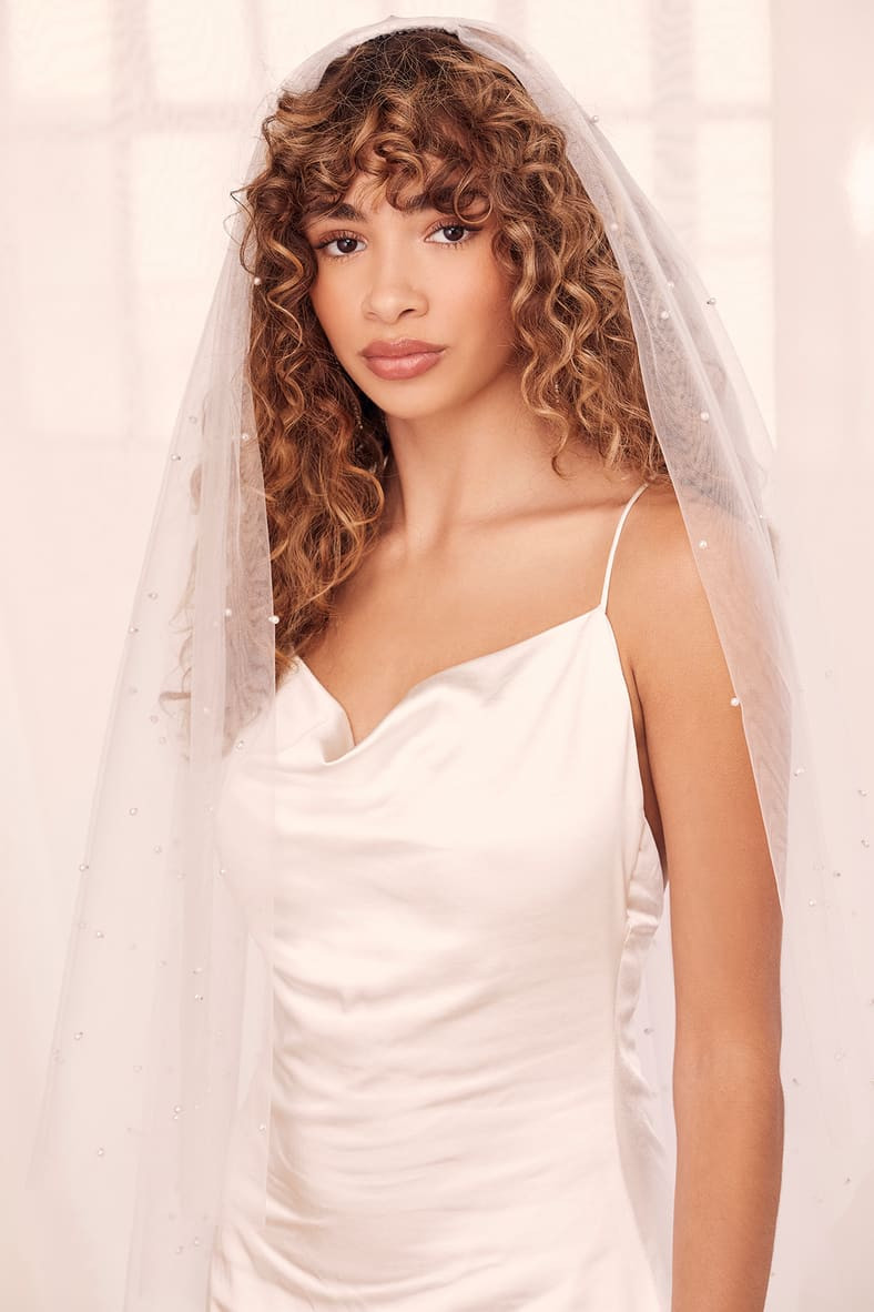 Forever Promise White Tulle Pearl Veil | Lulus (US)
