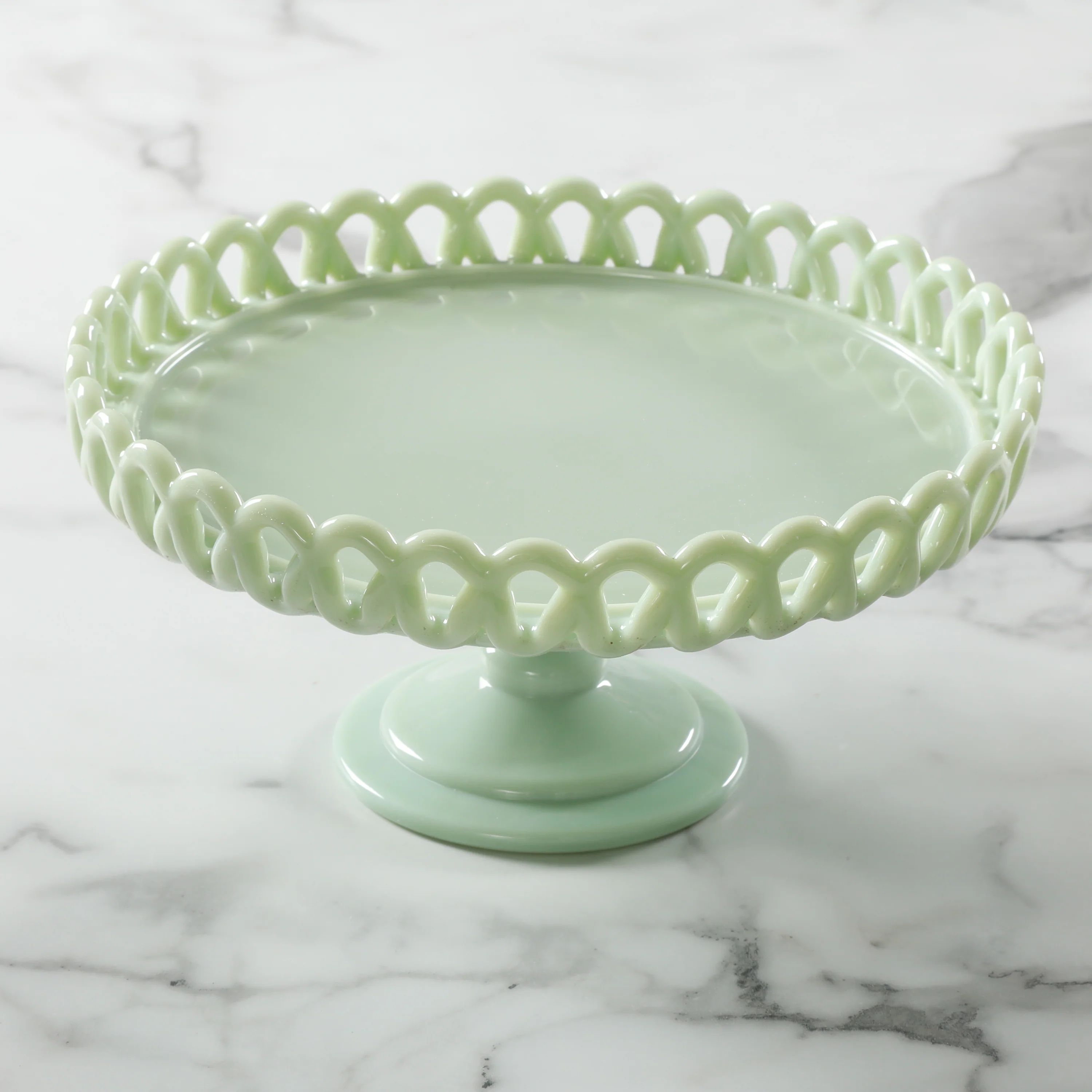 Highbrook Jadeite Glass Cake Stand | Waiting On Martha