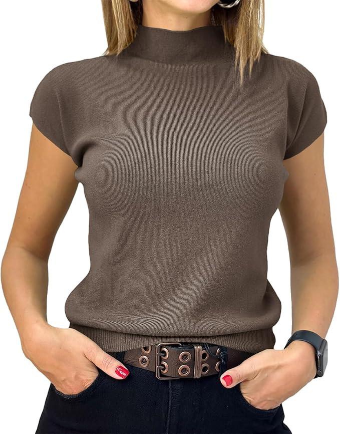 Saodimallsu Mock Neck Knit Pullover Sweater | Amazon (US)